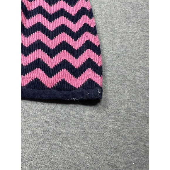 Lilly Pulitzer Little Santana Chevron Sweater Dress Pink & Navy Blue Large 8-10 - Picture 8 of 8